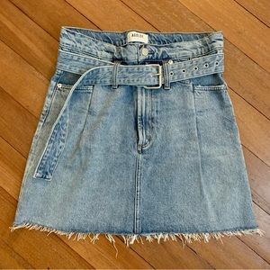 Agolde Reworked 90’s Denim Skirt Cinched High Rise A-Line